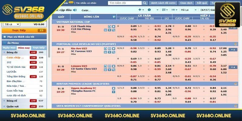CMD SV368 - Nơi quy tụ các tay chơi đam mê cá cược 3 Sảnh game mang tới sự thuận tiện cho cược thủ